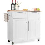 Desserte �lot de cuisine desserte � roulettes chariot de cuisine en bois avec placard �tag�re 3 niveaux ...