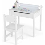 Goplus - table enfant avec chaise 3 + ans - table � dessin enfant avec rouleau du papier - bureau d'�criture ...