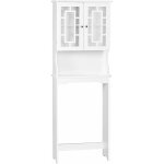 Etagere de rangement dessus toilette, placard avec deux portes transparentes, place de toilette et machine ...