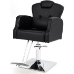 Goplus - fauteuil de coiffure, fauteuil de barbier hydraulique, rotatif 360 avec sige rglable, appui ...