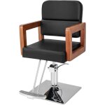 Goplus - fauteuil de coiffure, fauteuil de barbier rotatif 360, hauteur rglable, pompe hydraulique, ...