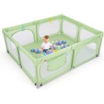 Goplus - grand parc b�b� 0 - 6 ans, centre d'activit�s b�b� de 189 x 158cm, base antid�rapante, paroi ...