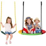 Goplus kit de balancoire nid d?oiseau suspendu a arbre et 2 sangles pour balancoire souple, balancoire ...