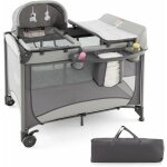 Goplus - lit parapluie b�b� 0 � 36 mois - lit pliant hauteur r�glable parc b�b� 5 en 1 - table � langer ...