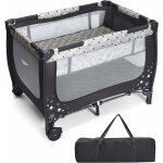 Goplus lit parapluie de bebe a double couche avec 2 roulettes + freins, berceau de bebe avec cotes en ... Goplus lit parapluie de bebe a double couche avec 2 roulettes + freins, berceau de bebe avec cotes en ...
