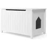Maison de toilette pour chat, armoire pour chat avec 2 portes, 2 poches de stockage, interne planche ...