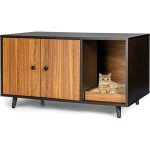 Goplus ? maison de toilette pour chat en bois ? meuble de rangement double portes ? griffoir amovible ...