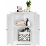 Goplus - meuble de rangment, armoire de salle de bain, placard triangulaire 2 portes avec 3 etageres ...