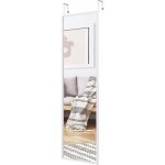 Goplus miroir mural rglable en hauteur, miroir porte avec crochets, 2 mthodes d'installation, cadre ...
