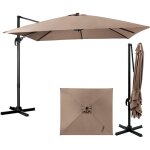 Goplus parasol de jardin ext�rieur 3x3m, parasol d�port�, inclinable � 5 angles, rotatif � 360�, pied ...