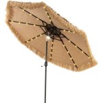 Goplus parasol de jardin exterieur, parasol exotique en paille pp, parasol plage hawa�en inclinable, ...