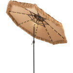 Goplus parasol de jardin exterieur, parasol exotique en paille pp, parasol plage hawa�en inclinable, ...