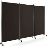 Paravent séparation pliant 180hx262lcm, 3 panneaux avec roulettes, , cadre en métal, idéal pour maison, ... Paravent séparation pliant 180hx262lcm, 3 panneaux avec roulettes, , cadre en métal, idéal pour maison, ...