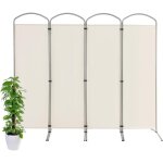 Goplus paravent s�paration pliant - cadre en m�tal - id�al pour maison, bureau, h�pital, 221x188cm, 4 ...