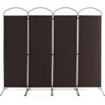 Goplus paravent s�paration pliant - cadre en m�tal - id�al pour maison, bureau, h�pital, 221x188cm, 4 ...