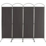 Goplus paravent s�paration pliant - cadre en m�tal - id�al pour maison, bureau, h�pital, 221x188cm, 4 ...