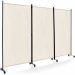 Paravent sparation pliant avec roulettes - cadre en mtal - idal pour maison, bureau, hpital, 260x180cm, ...