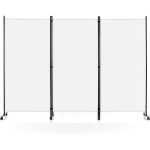 Goplus paravent sparation pliant avec roulettes - cadre en mtal - idal pour maison, bureau, hpital, ...