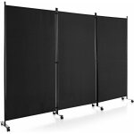 Paravent sparation pliant avec roulettes - cadre en mtal - idal pour maison, bureau, hpital, 260x180cm, ...