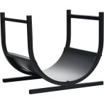 Porte - bches de chemine en fer en forme de u, support de bois en fer, noir, support de chemine en ...