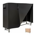 Goplus porte - b�ches ext�rieur 153x35, 5 cm, avec housse en pvc imperm�able, range - b�ches bois de ...