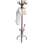Goplus porte - manteau sur 3 pieds avec support parapluie, 2 niveaux et 12 crochets, 3 coulours, support ...