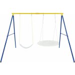 Goplus portique de balan�oire en m�tal robuste, cadre support de nid d?oiseau extra - large en forme ...