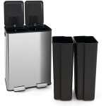 Poubelle tri 60l, poubelle � domicile avec 2 compartiments 30l avec ouverture fermeture douce, compartiment ...