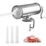 Goplus poussoir a saucisse, machine a saucisse manuelle en acier inoxydable et aluminium, avec tubes ...