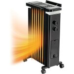Goplus radiateur bain d?huile portable chauffant silencieux 1500w, thermostat rglable, humidification, ...