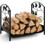 Goplus range b�ches d�coratif, porte b�ches en acier tr�s r�sistant avec des pieds sur�lev�s, motifs ...