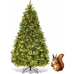 Goplus sapin de no�l artificiel 210cm - lunimeux led 460 ampoules blanc chaude - branches en pvc / pe ...