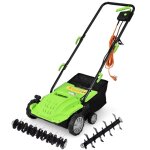 Scarificateur Électrique 2 en 1 - 30l sac de collecte - aérateur de pelouse - hauteur réglable à 4 niveaux ... Scarificateur Électrique 2 en 1 - 30l sac de collecte - aérateur de pelouse - hauteur réglable à 4 niveaux ...