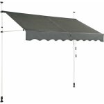 Store banne manuel r�tractable 2, 5x1, 2m en aluminium - sans per�age - hauteur r�glable 2 - 3m - auvent ...