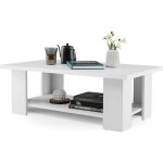 Goplus - table basse salon � 2 niveaux avec grand plateau 90x 52cm, table basse rectangulaire moderne ...