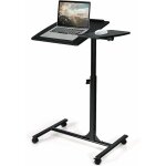 Goplus - table pour ordinateur � roulettes portable, hauteur r�glable 66, 4 - 93cm, tablette inclinable, ...