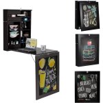 Table pliante murale noire, bureau flottant gain de place convertible pliable mural, style moderne et ...