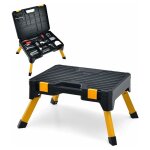 Goplus tabouret d'atelier 2 en 1 avec caisse � outils, tabouret marchepied pliable avec pieds antid�rapants, ...
