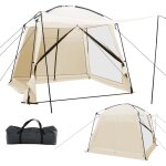 Goplus - tente de camping 3x3m avec moustiquaire, pour 6 - 8 personnes, tente de reception portable avec ...