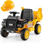 Goplus - tracteur �lectrique avec benne basculante, marche avant, camion de construction avec roues antid�rapa ...