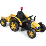 Goplus - tracteur electrique avec remorque, voiture vehicule electrique pour enfants 12v 7ah avec telecommande ...