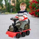 Goplus - train porteur lectrique pour enfants avec musique, lumire, train trotteur avec voies en pp, ...