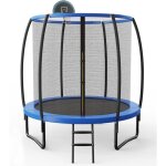 Trampoline enfan d. 244cm, avec panier de basketball / filet de sécurité h. 180cm / anti uv, charge dynamique ... Trampoline enfan d. 244cm, avec panier de basketball / filet de sécurité h. 180cm / anti uv, charge dynamique ...