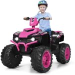 Goplus - voiture quad buggy electrique pour enfant 12v avec 2 vitesses 2, 8 - 5 km / h, quad electrique ...