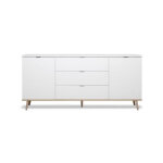 G�teborg buffet bas - style scandinave - d�cor chene et blanc - l 180 cm