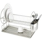 Gouttoir vaisselle inox 2 �tages exclusif duo wenko egouttoir �vier avec panier couvert et support assiettes, ...