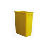 V - part - poubelle de tri rectangulaire 60 litres jaune sans couvercle
