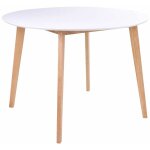 Altobuy - gram - table repas ronde 105cm naturelle et blanche Altobuy - gram - table repas ronde 105cm naturelle et blanche