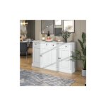 Grand buffet avec 4 portes et 2 tiroirs, moderne pour salle � manger et salon, 150 x 40 x 86 cm - (blanc ...