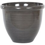 Grand cache - pot rond marron, diam�tre 40 cm en m�lange de fibres au design moderne id�al pour int�rieur ...